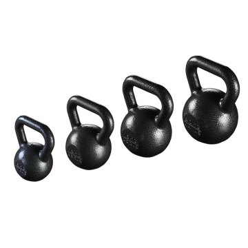 Kettlebell de hierro fundido negro con recubrimiento de Hammerton